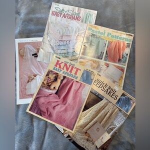 Assorted Vintage Baby Blanket Knitting Pattern Booklets